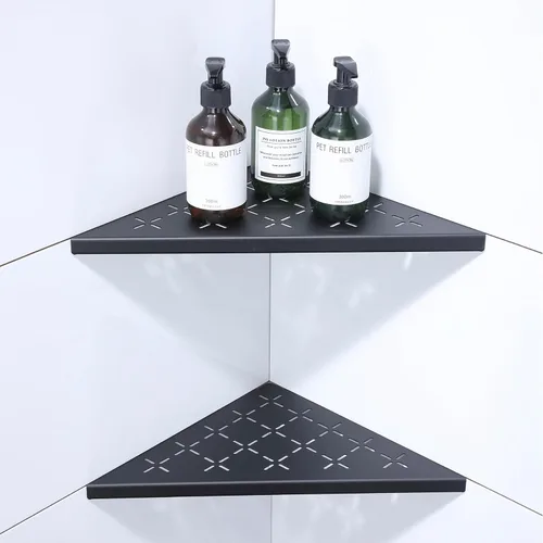 Miniatura 8 de Estante esquinero para ducha, paquete de 2 estantes de ducha de acero inoxidable SUS304 para paredes de azulejos, estante organizador de estante
