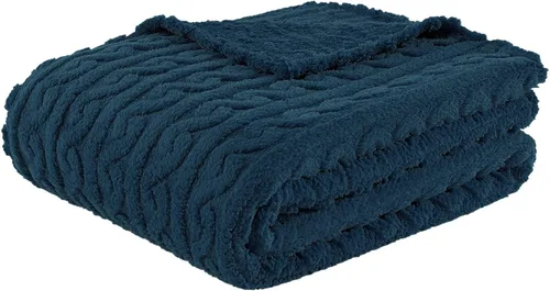 Miniatura 14 de FY FIBER HOUSE Manta de vellón – Diseño de patrón 3D, manta Sherpa para campamento, viajes, cálida, súper suave, esponjosa, acogedora, decorativa