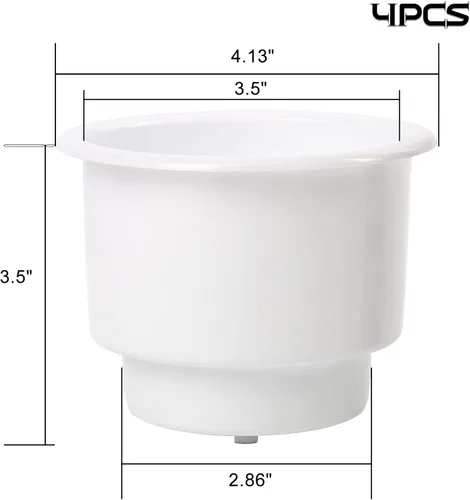 Miniatura 2 de Amarine Made 4pcs sostenedor de plástico marino para bebidas con inserto de drenaje, color blanco