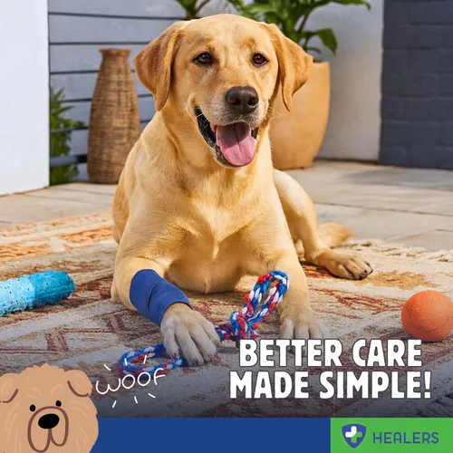 Miniatura 8 de Healers PetCare - Vendajes ajustables para perros con insertos de gasa, envoltura elástica transpirable para cuidado de heridas y apoyo articular
