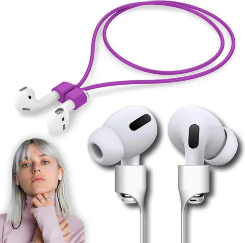 Correa magnética ultra fuerte para Airpod Pro, cordón deportivo antipérdida, compatible con Airpods de 3ª y 2ª generación Pro 3 2 1 (morado)