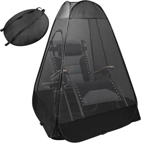 Silla de campamento para 1 persona, tienda de campaña desplegable de 47 x 47 x 59 pulgadas, malla transparente, barrera contra insectos, mosquitera,