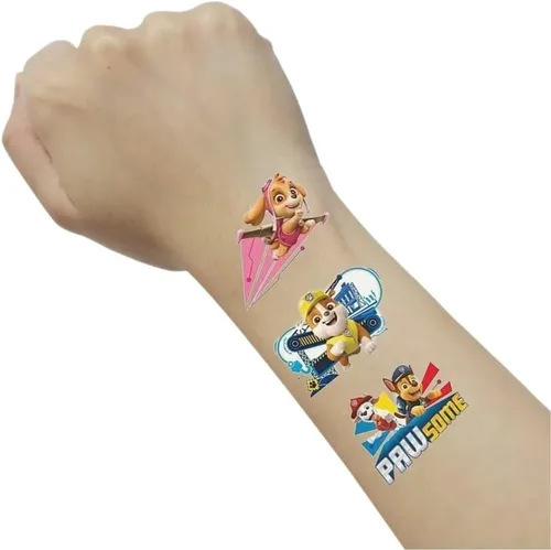 Miniatura 5 de Tatuajes de Paw Patrol (paquete de 24) – Tatuajes temporales vibrantes y divertidos, perfectos para cumpleaños de niños y fiestas temáticas