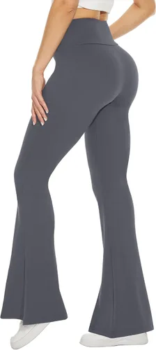 Miniatura 35 de TNNZEET Leggings acampanados negros para mujer, pantalones de yoga cruzados con bolsillos, corte de bota, leggings acampanados