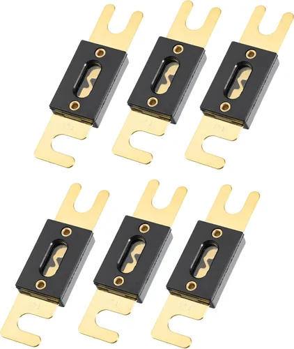 Miniatura 10 de X AUTOHAUX 6 unids 275A oro tono plateado ANL fusible universal para inversores coche vehículo camión audio
