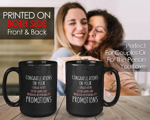 Miniatura 5 de Bubble Hugs Taza de café de promoción – Felicitaciones por tu promoción – Felicitaciones Buen comienzo trabajo oficina nuevo desafío principiante