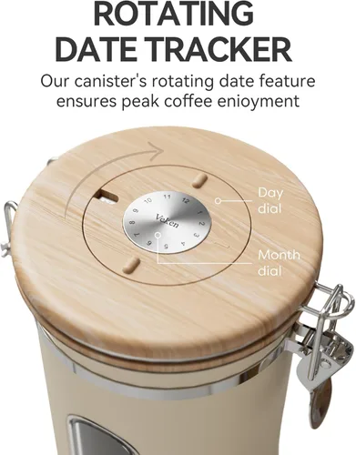 Miniatura 4 de Veken Recipiente de café para azúcar con ventana, regalos para mujeres, recipiente hermético de acero inoxidable para el hogar, cocina, Crema