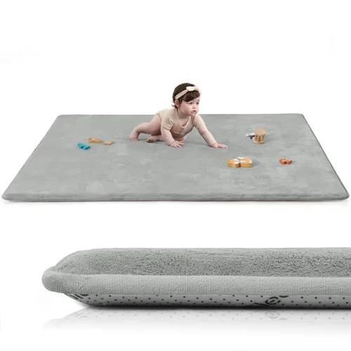 Miniatura 13 de Huloo Sleep Alfombra de Juego para Bebés para Piso, Espesor de 1.3" de Espuma Elástica, Alfombra de 1.27m×1.27m para Tiempo de Barriga, Terciopelo