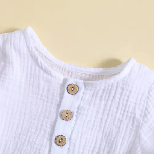 Miniatura 66 de fhutpw Conjunto de 2 piezas de ropa de verano para bebés, camiseta de manga corta, cintura elástica, pantalones cortos para niños pequeños
