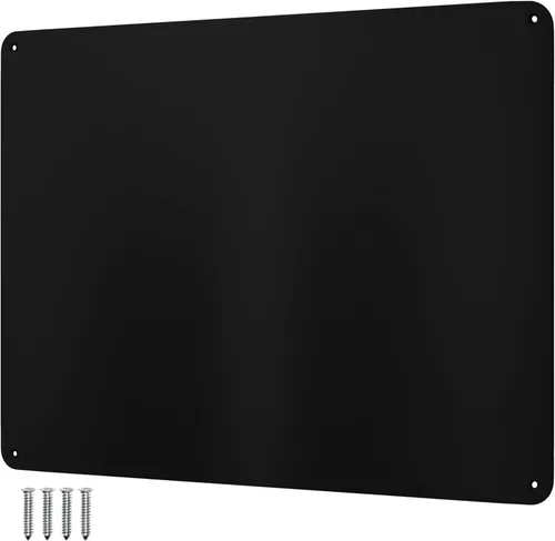 Placa de acero inoxidable de 9 x 6.5 pulgadas para imanes, parte trasera adhesiva 3M, tornillos de montaje, ideal para estantes magnéticos, soportes