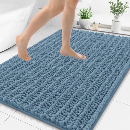 Miniatura 215 de Smiry Alfombras de Baño 24x16 pulgadas, Alfombras de Baño de Chenilla Extra Suaves y Absorbentes, Respaldo de Goma Antideslizante, Lavable a Máquina