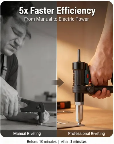 Miniatura 6 de Kit adaptador de pistola de remache eléctrica profesional, adaptador de pistola de remache eléctrica de grado profesional con mango extraíble, 4