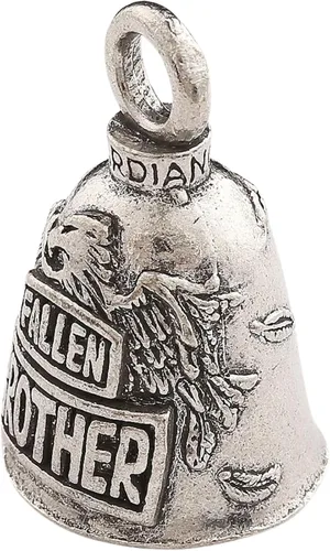 Miniatura 2 de Guardian Bell Campana patriótica de buena suerte con llavero y bolsa de regalo de terciopelo negro Campana de motocicleta Peltre sin plomo