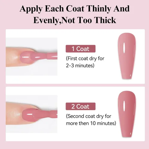Miniatura 2 de Esmalte de uñas de secado rápido, color rosa, esmalte de uñas transparente, esmalte de uñas de secado rápido regular, a granel, sin gel, de larga