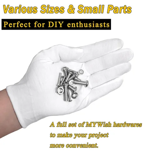 Miniatura 4 de Mywish Kit surtido de 380 tuercas y tornillos M4, 304 tornillos métricos, tornillos métricos, tornillos métricos, arandelas de bloqueo plano y SIiver
