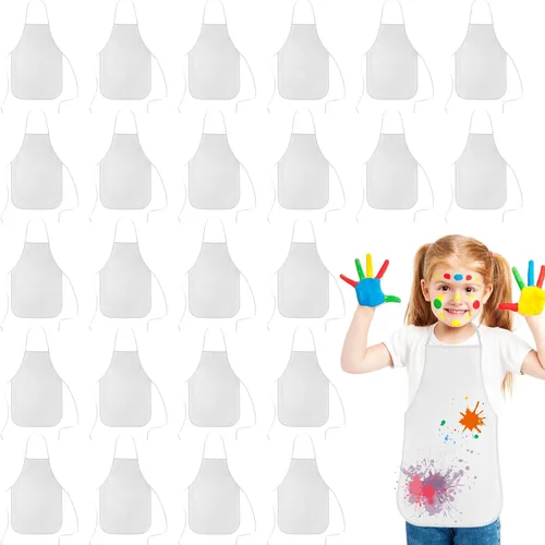 KUUQA 16/24/30/36/40Pcs Delantal para pintar para niños, delantal de pintura para niños, delantal de arte para niños para suministros de pintura