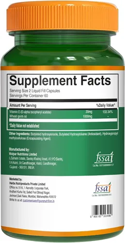 Miniatura 6 de Pure Nutrition Vitamina E con aceite de germen de trigo, 1020 mg 120 cápsulas Fuente natural de vitamina E Suplemento para el cabello