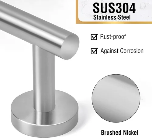Miniatura 6 de HITSLAM Toallero de baño de acero inoxidable SUS304 de níquel cepillado de 24 pulgadas para montaje en pared, moderno soporte de toalla de baño