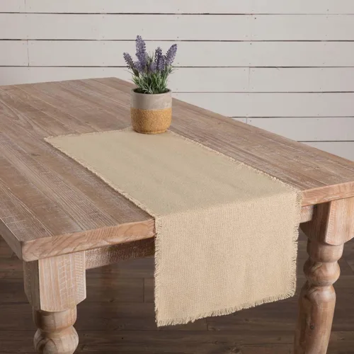 Miniatura 7 de VHC Brands Farmhouse Holiday - Alfombra de arpillera blanca vintage para mesa y cocina, 13 x 48 pulgadas