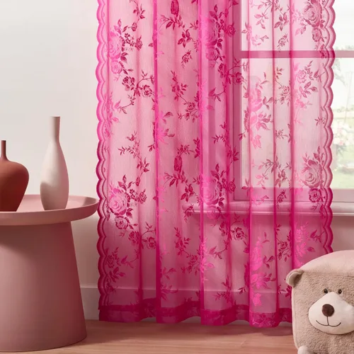 Miniatura 47 de SEEKRIGHT - 2 paneles de cortinas traslúcidas de encaje negro, cortinas góticas florales, cortinas victorianas con bolsillo para cortinero