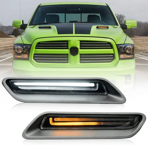 Kit de barra de luz LED para campana de ventilación compatible con RAM 1500 Sport Hood Switchback 2010-2022 Lámpara de conducción DRL blanca con