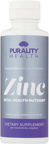 Purality Health Zinc liposomal de 15 mg por porción para apoyo inmunológico - Suplemento de zinc líquido con vitamina E - Bisglicinato de alta