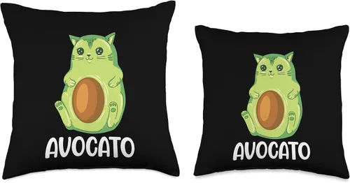 Miniatura 3 de Avogato Vegan Avocado Cat Throw Pillow