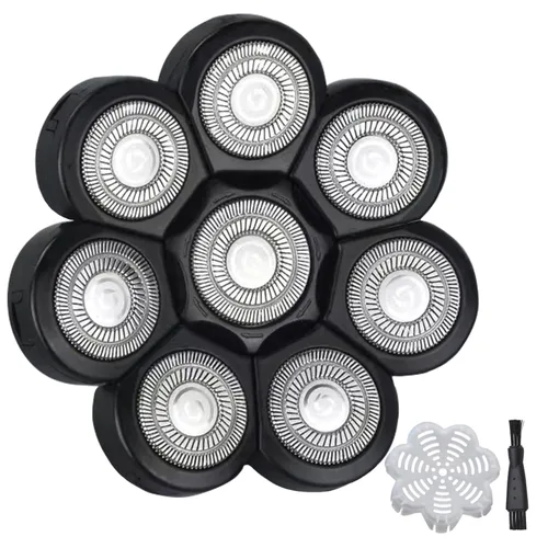 Cabezal de repuesto para afeitadora eléctrica, 8 cabezales para hombres calvos, compatible con húmedo y seco, impermeable, 8D black3