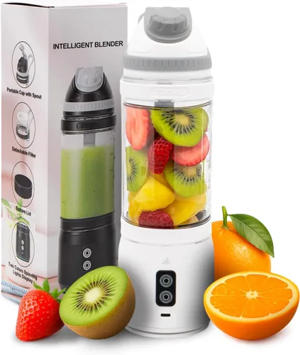 Miniatura 8 de Licuadora recargable para batidos de 23.7 fl oz - Mini licuadora de viaje personal portátil para batidos con seis cuchillas de acero inoxidable