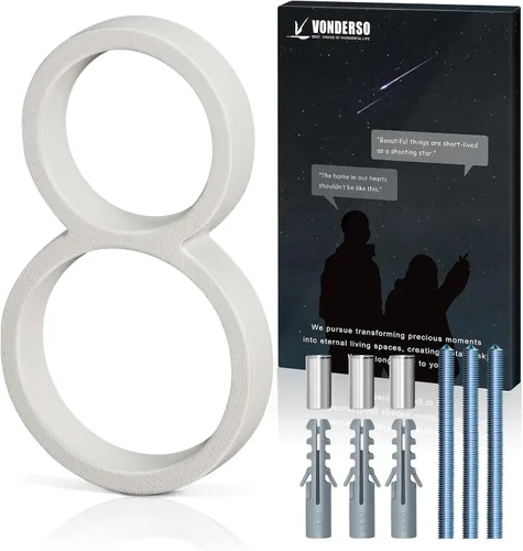 Miniatura 65 de VONDERSO Números flotantes de casa de 5 pulgadas para exteriores, números de dirección modernos de metal antioxidante (3), números de buzón Negro 3