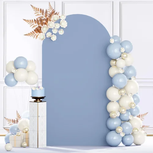 Miniatura 8 de MODFUNS Cubierta de Arco de Boda de 6 pies Beige de Spandex Cubiertas de Arco Chiara Cubierta de Telón de Fondo de Arco para Cubiertas de Arco Telón