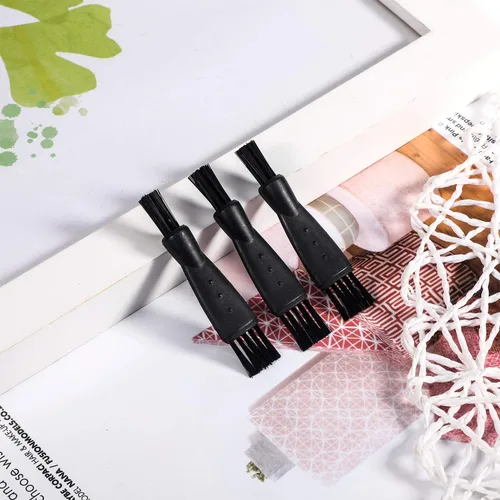 Miniatura 6 de Patelai 8 piezas de cepillo de limpieza de afeitadora eléctrica pequeños cepillos para limpiar afeitadora limpiador negro de doble cara cerdas