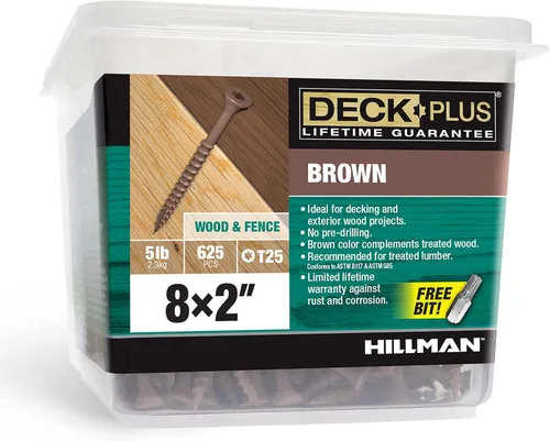 Miniatura 66 de Deck Plus Tornillos para valla y madera exterior con revestimiento epoxi de 3 pulgadas #10 x 3 Torx/Star Drive Incluido, rosca gruesa, tornillo