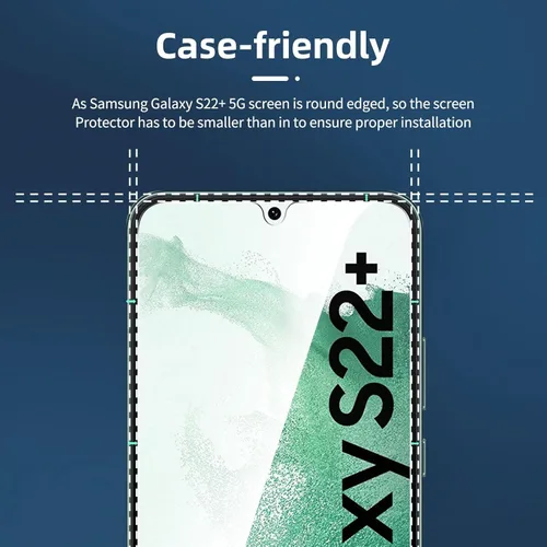 Miniatura 3 de NEW'C Paquete de 3 protectores de pantalla de vidrio templado diseñados para Samsung Galaxy S22+ / S22 Plus, compatible con fundas, antiarañazos
