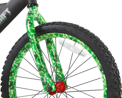Miniatura 4 de Minecraft 18-Inch Kids Bike - Unisex Bike with Creeper Graphics, Coaster Brake, Adjustable Seat, Removable Training Wheels, Ages 6-9, 42”-53” Tall