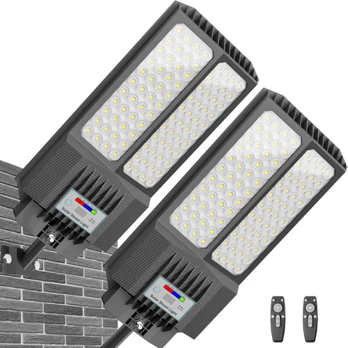 Miniatura 12 de Luces solares de calle de 6500 W impermeables para exteriores, luz solar comercial para exteriores, carga rápida, 120 luces LED solares de alto