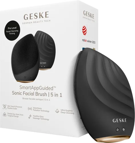 Miniatura 11 de GESKE SmartAppGuided™ Cepillo facial sónico 5 en 1 Cepillo de limpieza facial eléctrico vibratorio Cepillo de silicona suave Limpiador facial