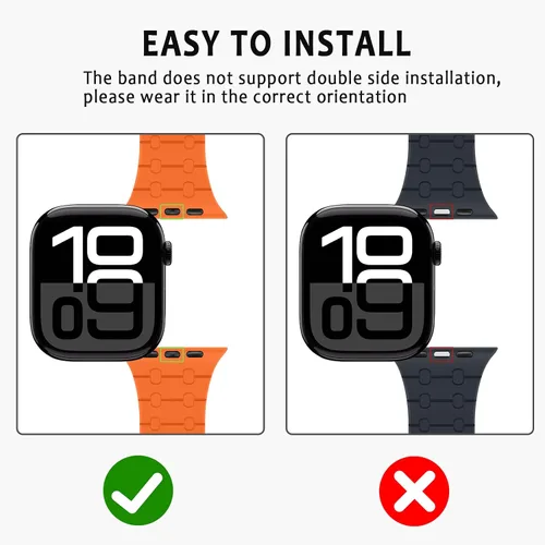 Miniatura 4 de Compatible con correa de Apple Watch de 49mm 46mm 45mm 44mm 42mm 41mm 40mm 38mm, correa de bucle magnético ajustable de silicona para iWatch Ultra