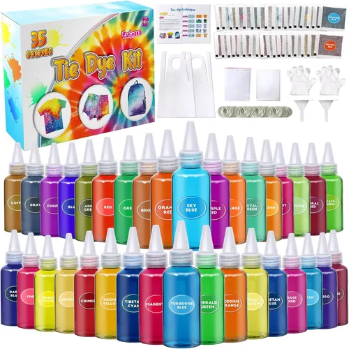 Miniatura 7 de Kit de teñido anudado para niños y adultos, juguete de artes y manualidades para niñas y niños de 6 a 12 años, kits de manualidades de teñido 25