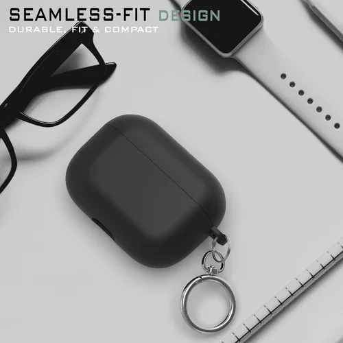 Miniatura 4 de Funda protectora de silicona híbrida compatible con AirPods 3, AirPods de 3ª generación 2021 con llavero delgado de dos piezas a presión