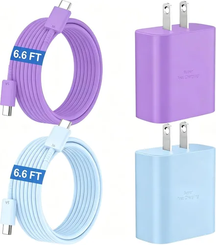 Miniatura 10 de Cargador súper rápido USB C de 45 W para teléfono Android tipo C, bloque de carga rápida con cable de 5 pies para Samsung Galaxy S26/S26