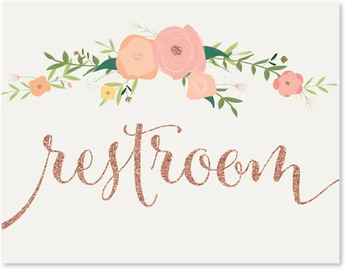 Miniatura 27 de Andaz Press Letreros de fiesta de boda, purpurina de oro rosa sintético con flores, 8.5 x 11 pulgadas, resalta tu versículo bíblico favorito