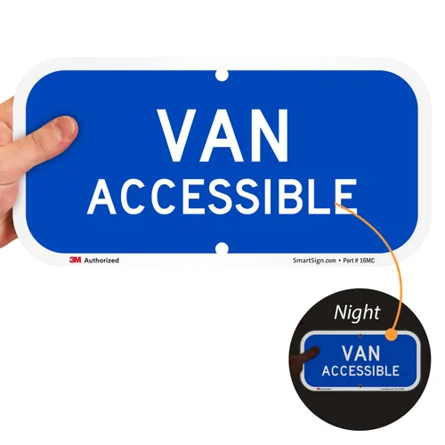 Miniatura 9 de SmartSign Letrero "Van Accessible" Aluminio reflectante de grado de ingeniero 3M de 6 x 12 pulgadas