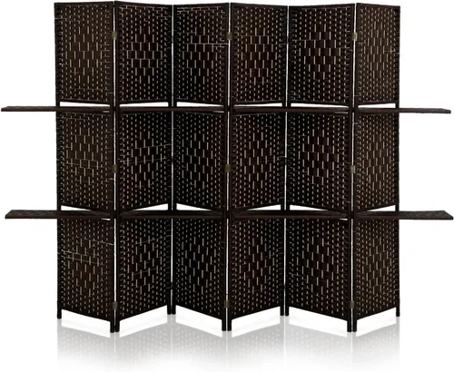 Divisores de habitación y pantallas plegables de privacidad, 6 paneles de 71 pulgadas de alto, divisor de separación de habitación portátil con 2
