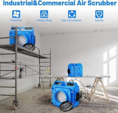 Miniatura 4 de Depurador de aire con filtración de 3 etapas, depurador de aire HEPA de 550 CFM de grado industrial, limpiador de aire resistente con filtro