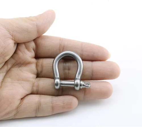 Miniatura 2 de heyous 6 unidades de 1/5 pulgada 0.197 in tornillo pin ancla grillete acero inoxidable resistente en forma de arco abrazadera de carga para cadenas