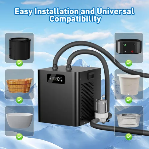 Miniatura 3 de Enfriador de baño de hielo para bañeras frías, enfriador de inmersión en frío mejorado de 1/3 HP con filtro externo y bomba, refrigeración de bajo
