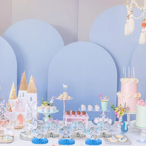 Miniatura 7 de ZHUOWEISM 6 piezas de centro de mesa de panal de elefante azul para It's a Boy Elephant Theme Reveal Género Reveal Baby Shower Niños Niños Fiesta
