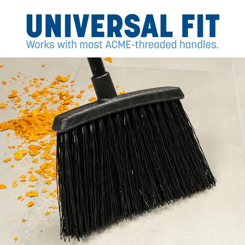 Miniatura 4 de Carlisle FoodService Products Duo-Sweep Escoba de plástico para escombros pequeños con asa, 48 pulgadas, color negro, (paquete de 12)