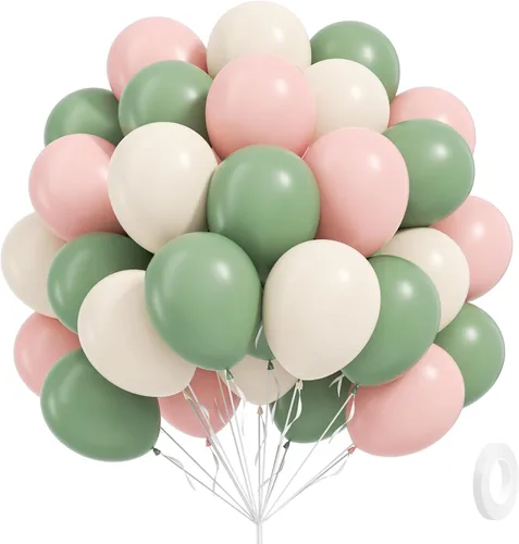Miniatura 24 de 60 globos de 12 pulgadas, color verde salvia, azul polvoriento y amarillo pastel, globos de color azul nude y verde para baby shower, boda, Azul